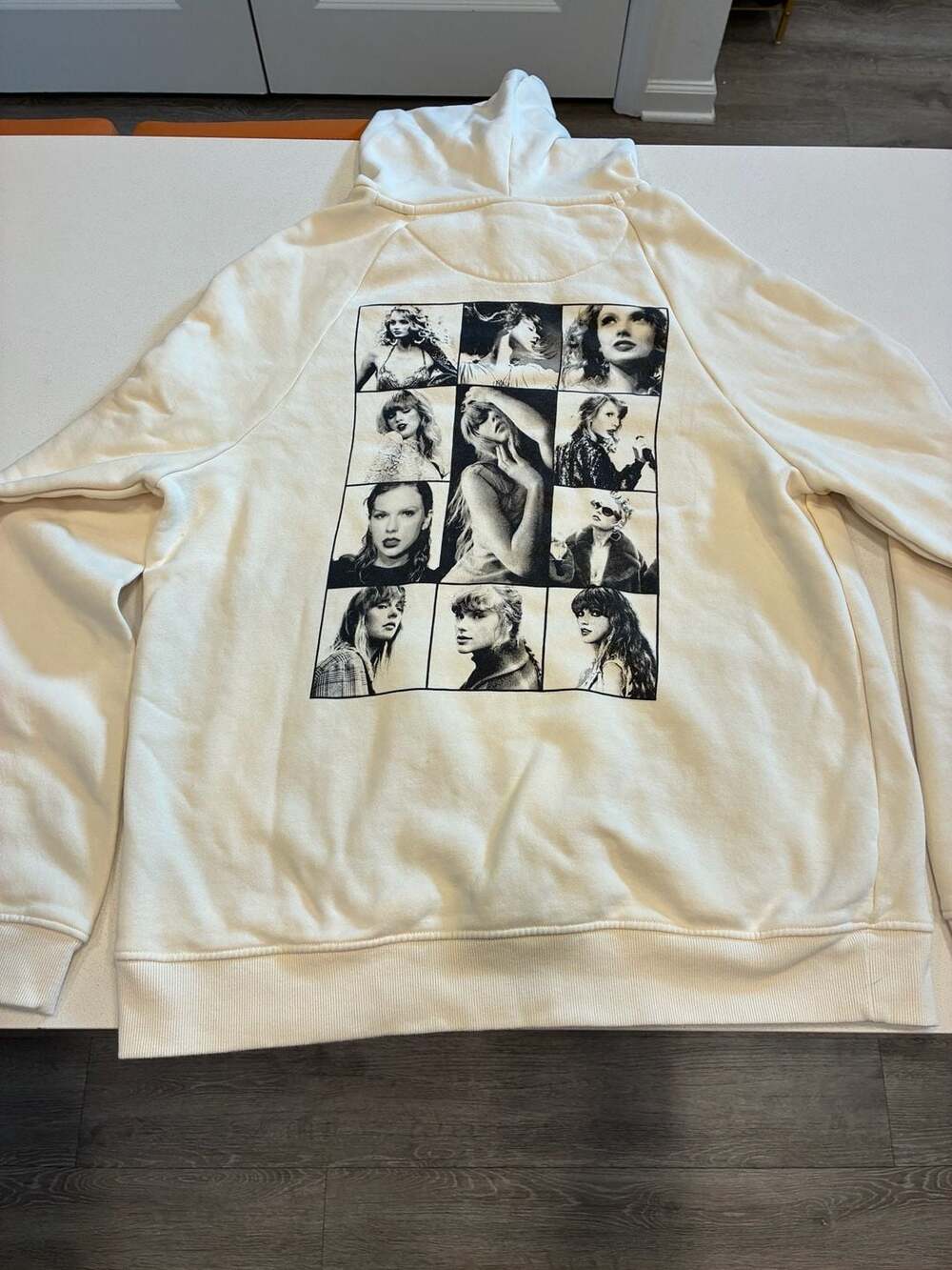 Taylor Swift The Eras Tour Hoodie Size L Cream Photo Collage